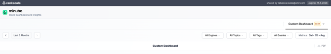 Header und Filterleiste des AI Visibility Dashboards