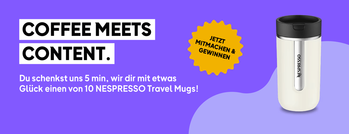 Gewinnspiel für einen von 10 NESPRESSO Travel Mugs